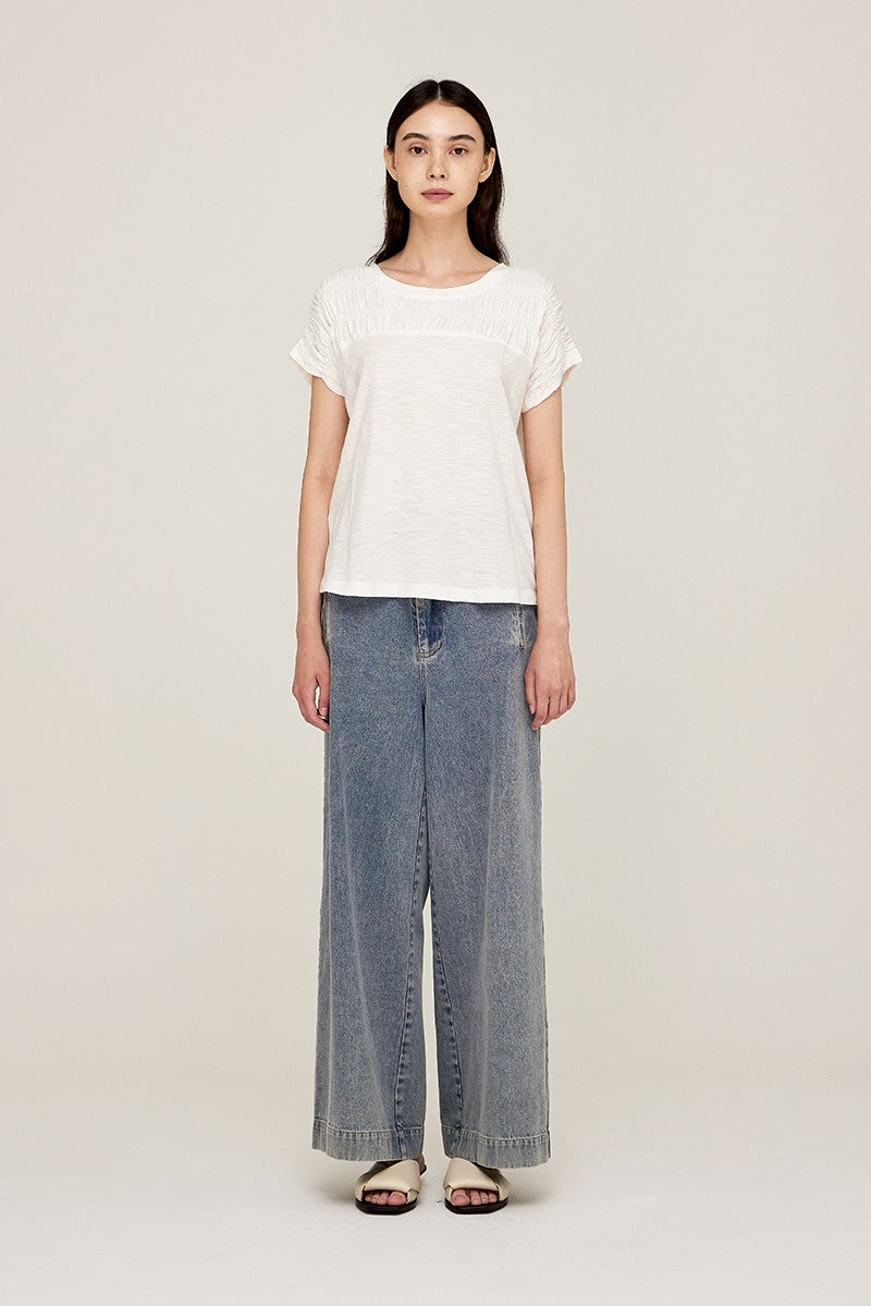 Smocked Yoke Tee