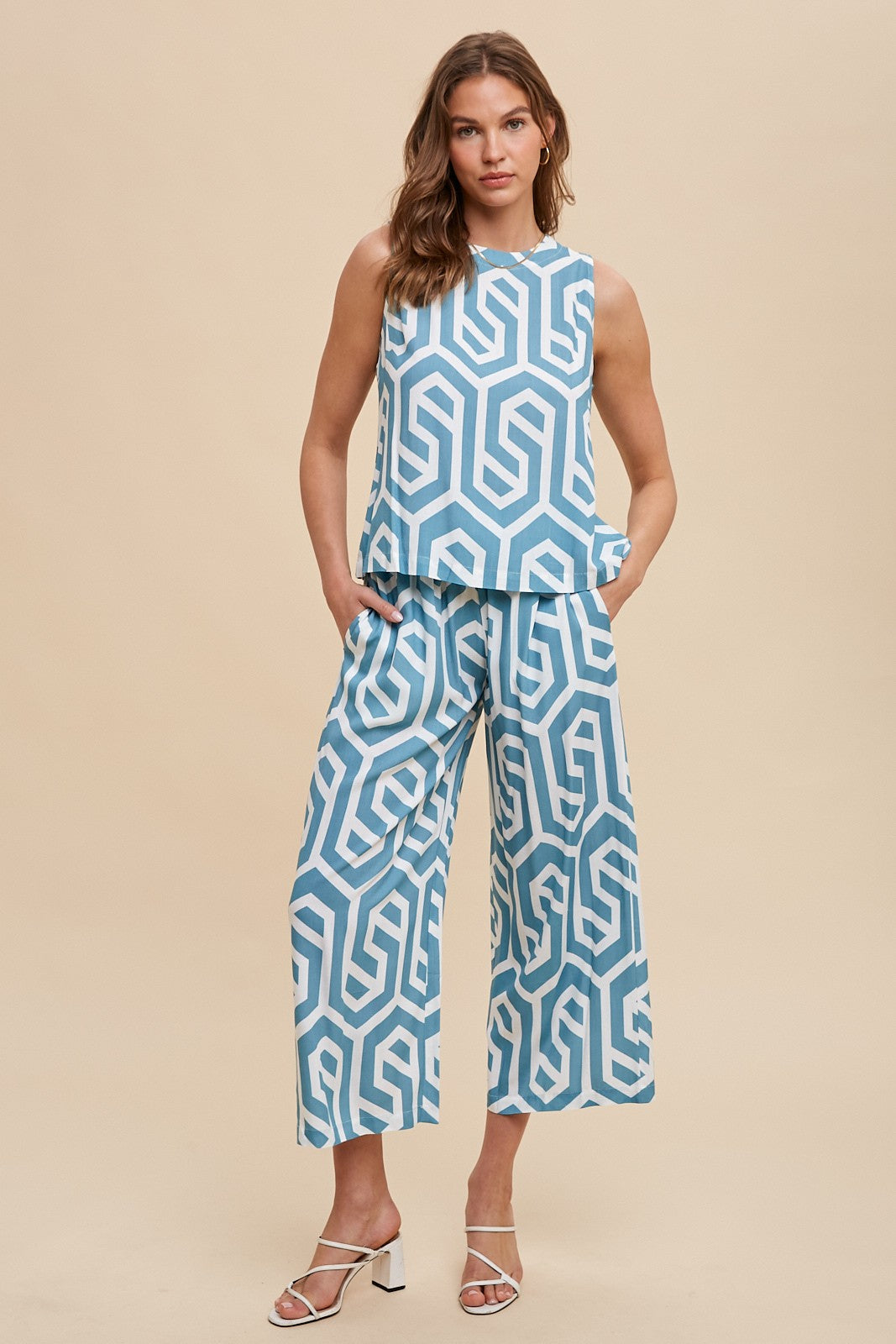Abstract Print Pant Set