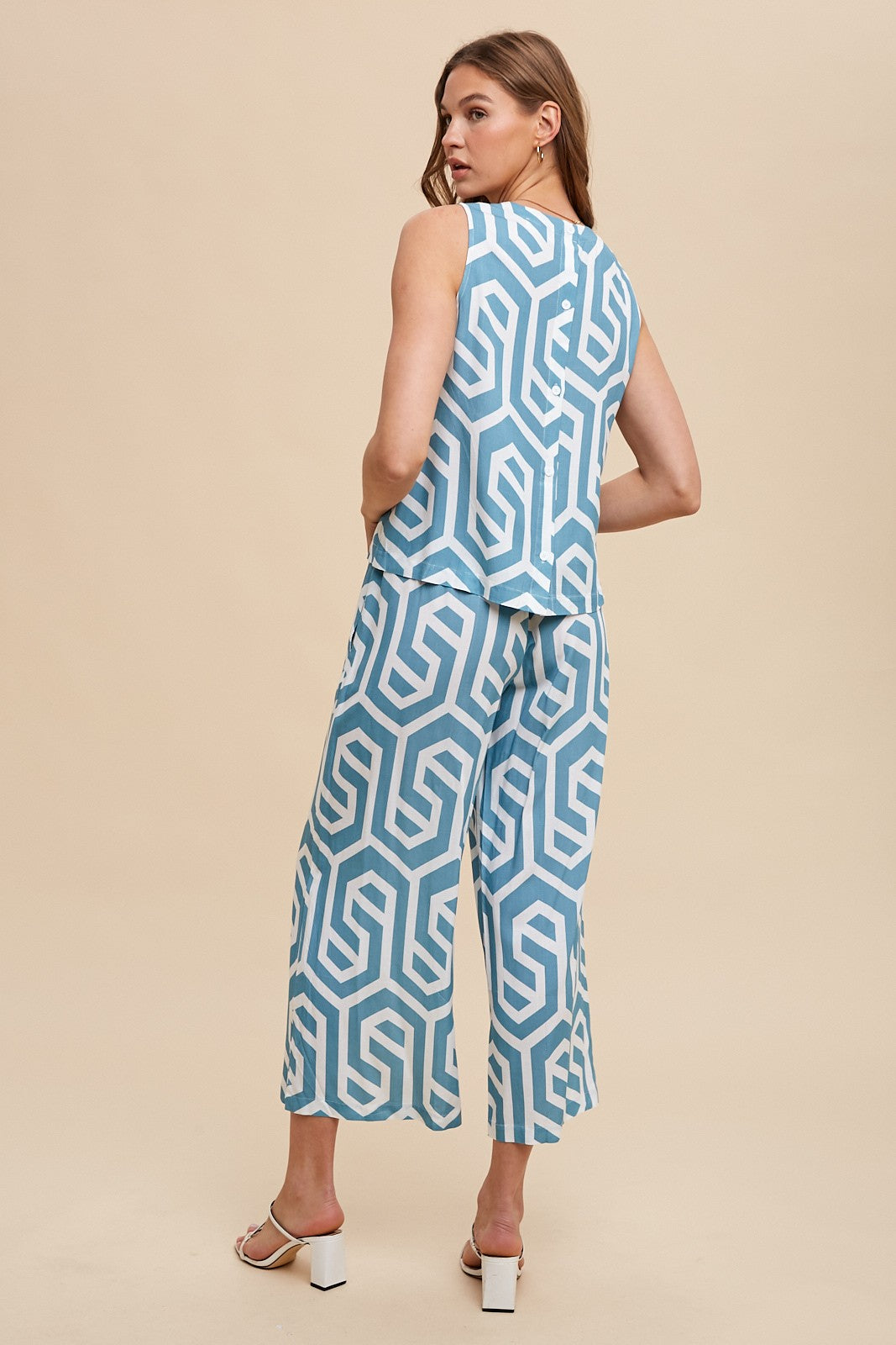 Abstract Print Pant Set