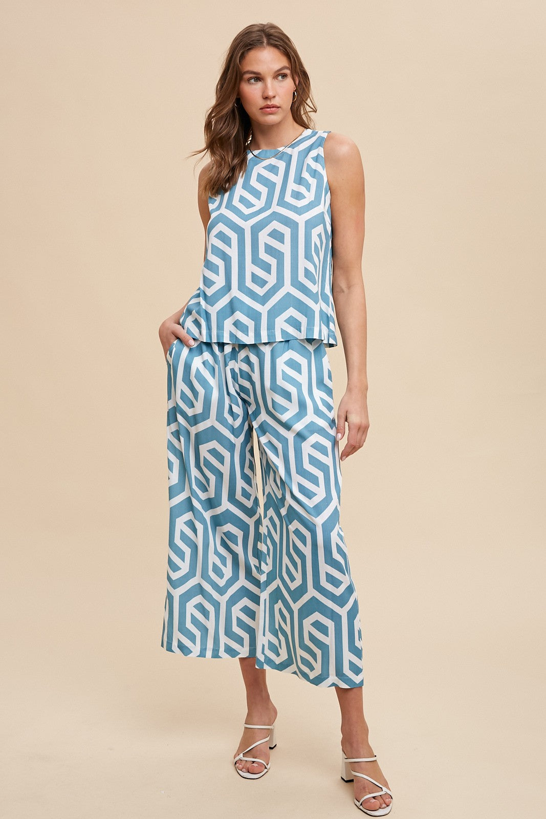 Abstract Print Pant Set