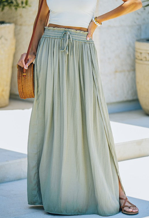 Green Crinkle Skirt