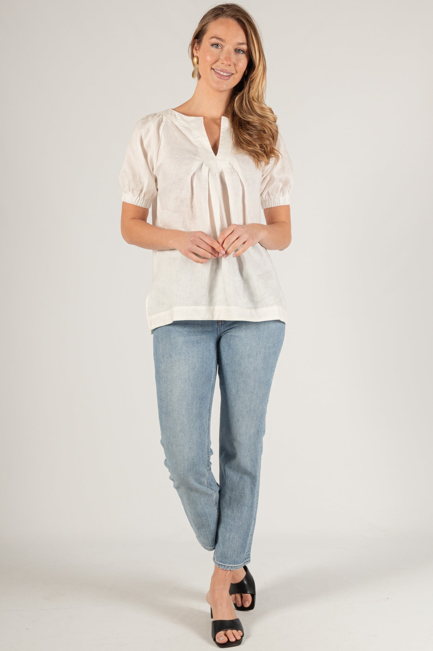 Linen V-Neck Top