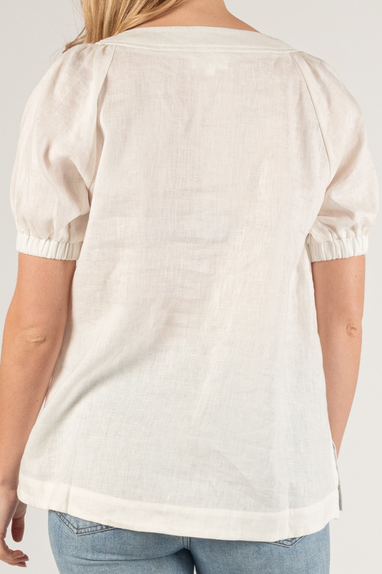 Linen V-Neck Top