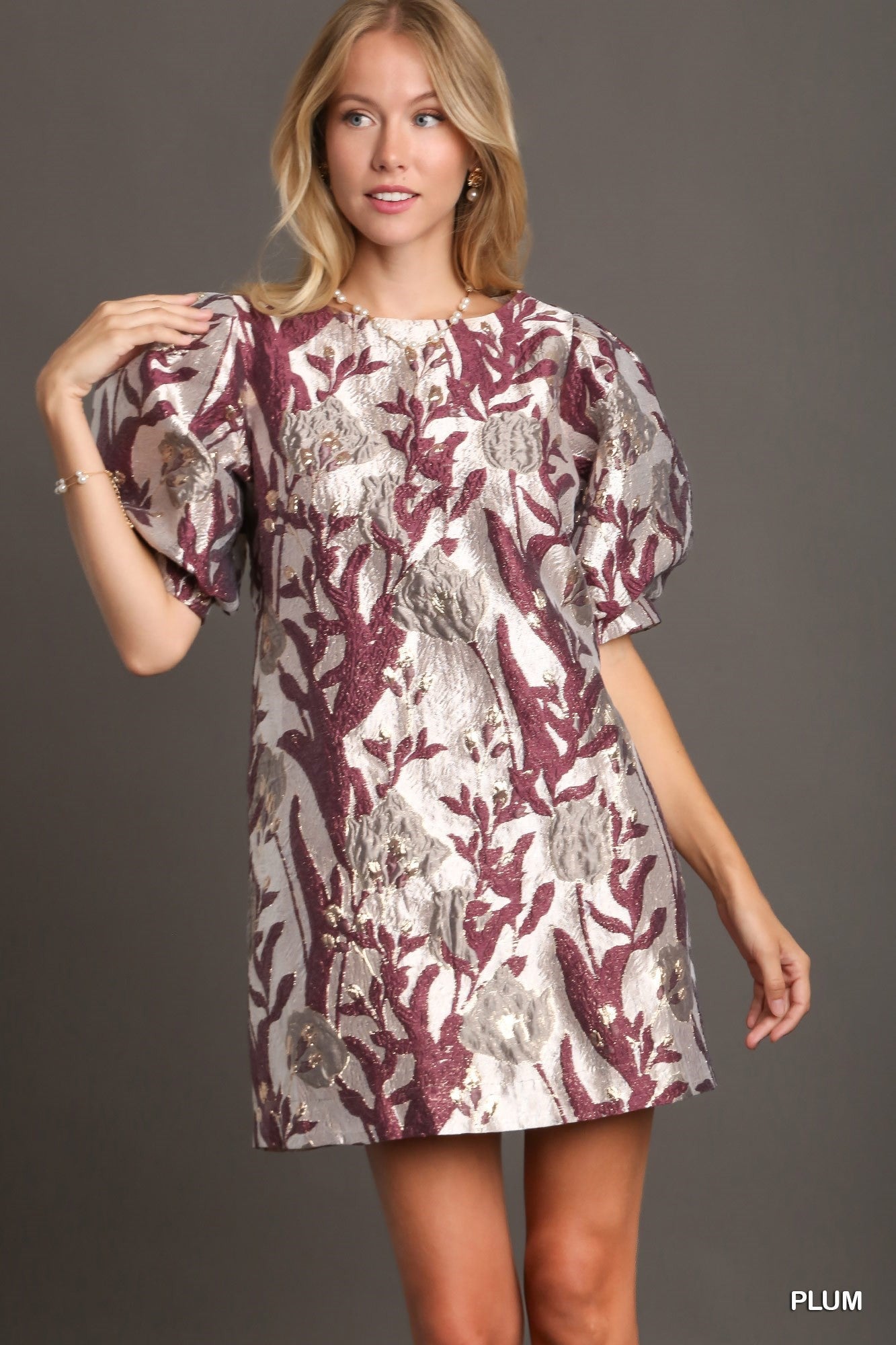 Metallic Jacquard Dress