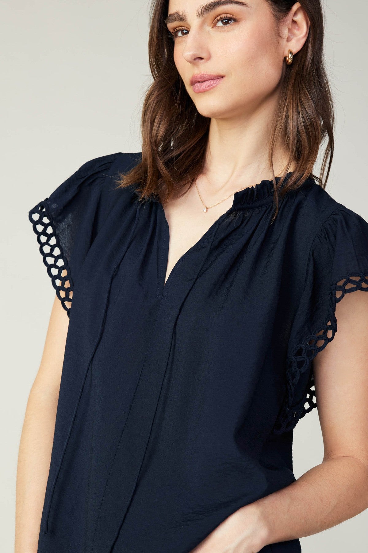 Navy Tie Top