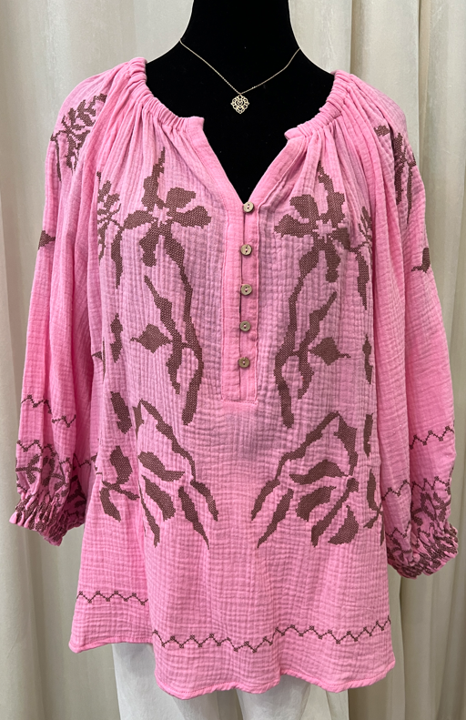 Pink 3/4 Sleeve Top