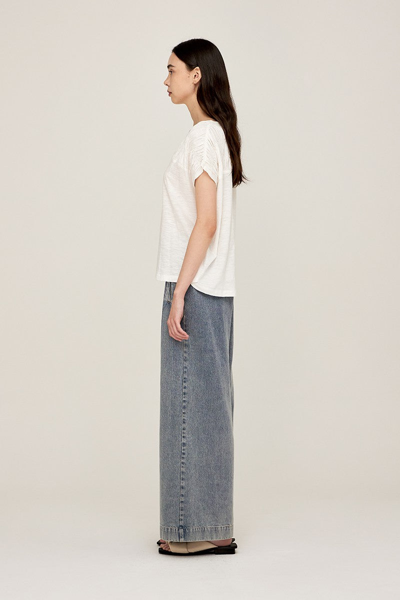 Smocked Yoke Tee
