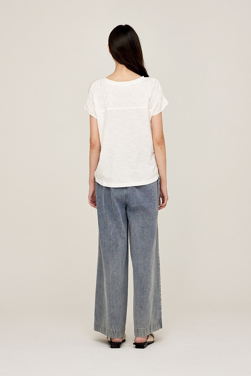 Smocked Yoke Tee