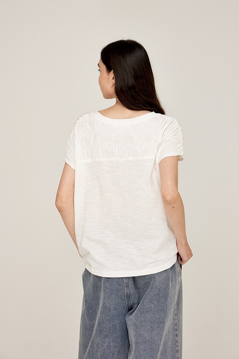 Smocked Yoke Tee