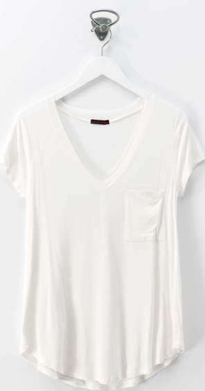White V- Neck Tee