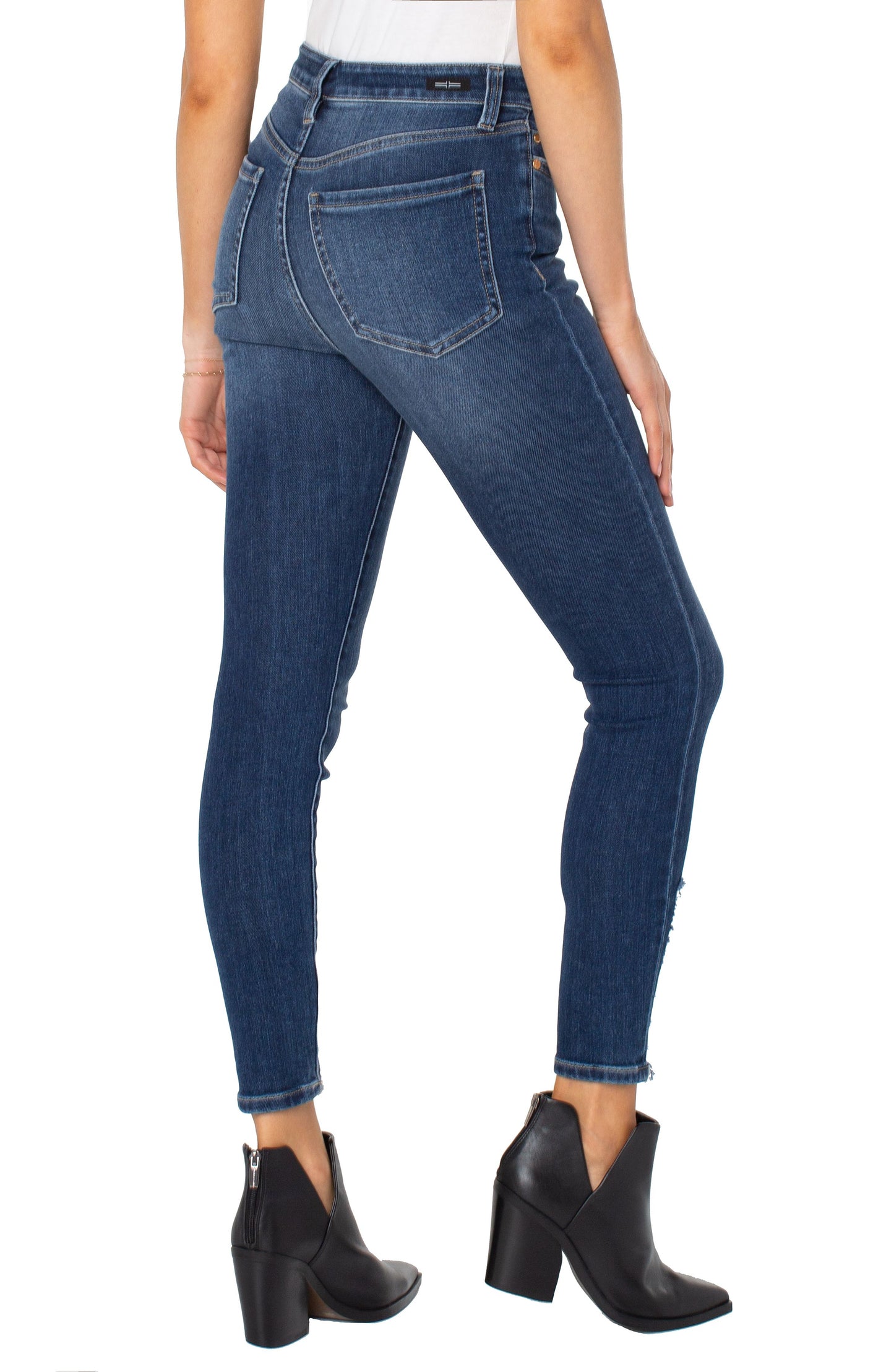Abby Hi Rise Ankle Skinny with Shredded Hem