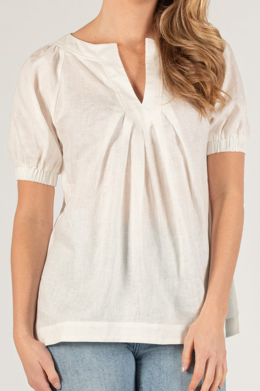 Linen V-Neck Top