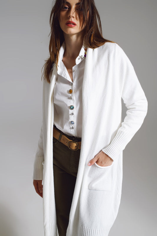 Long White Cardigan