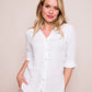 Madison Linen V-neck Shirt White
