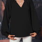 Black Puffy Sleeve Top