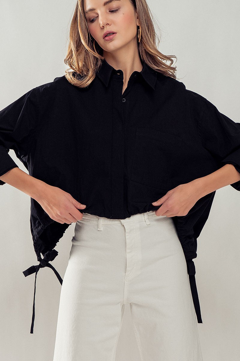 Black Side Tie Top