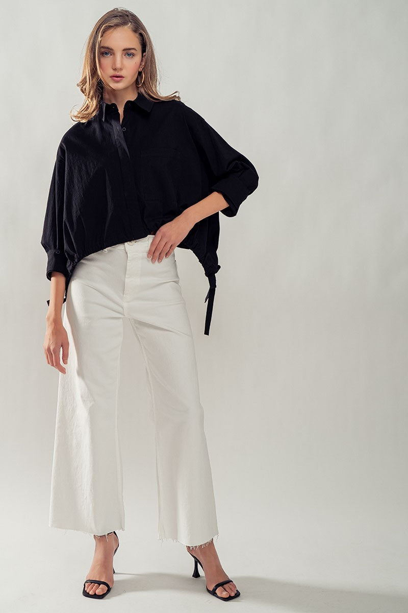 Black Side Tie Top
