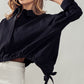 Black Side Tie Top