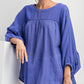 Blue Eyelet Top