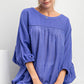 Blue Eyelet Top