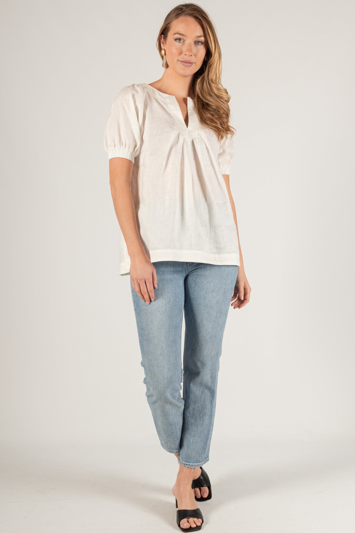 Linen V-Neck Top