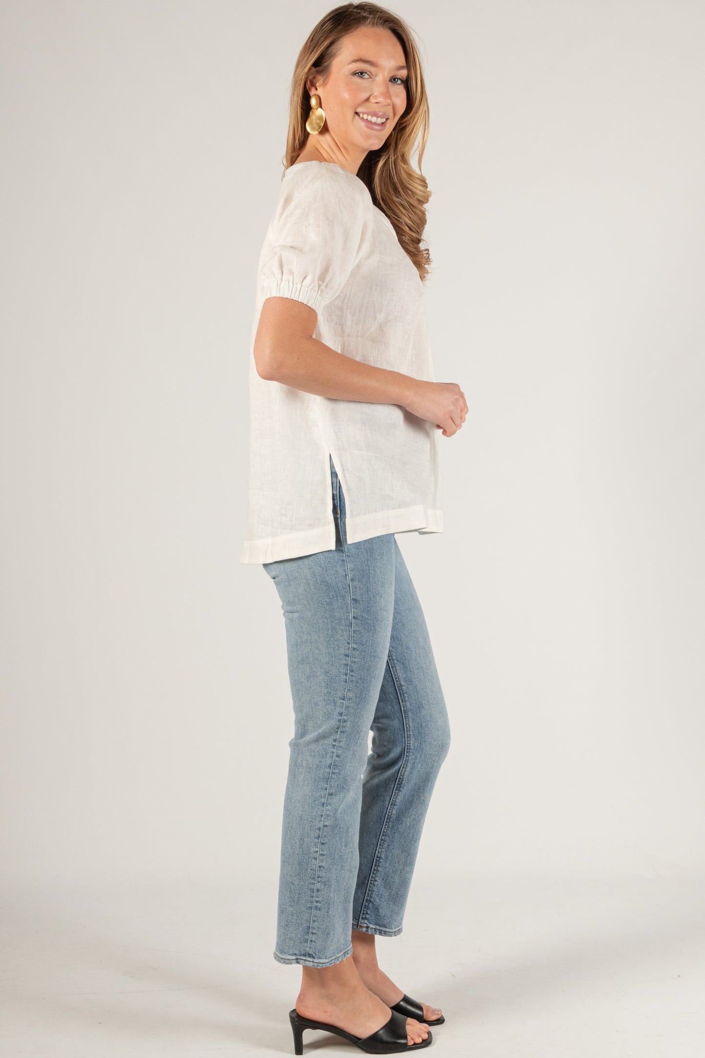 Linen V-Neck Top