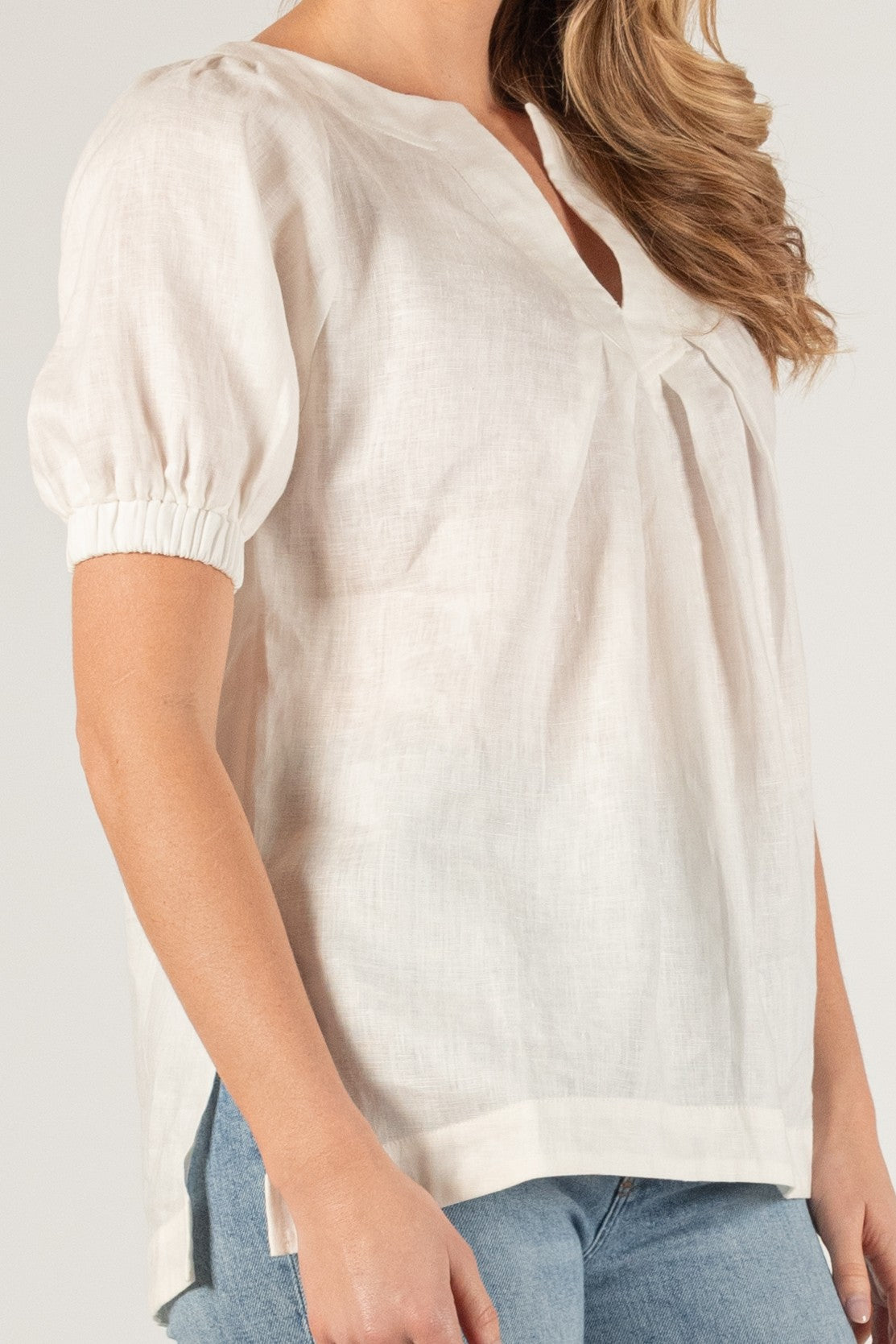 Linen V-Neck Top