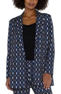 Navy Batik Blazer