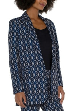 Navy Batik Blazer