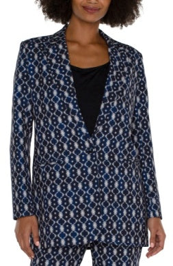 Navy Batik Blazer