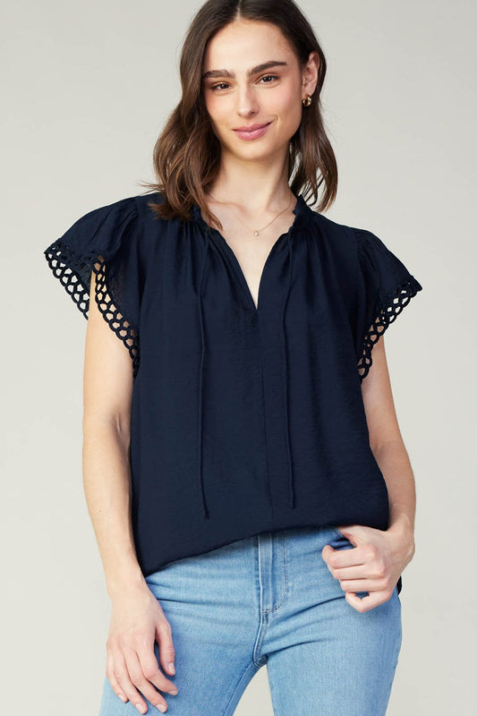 Navy Tie Top