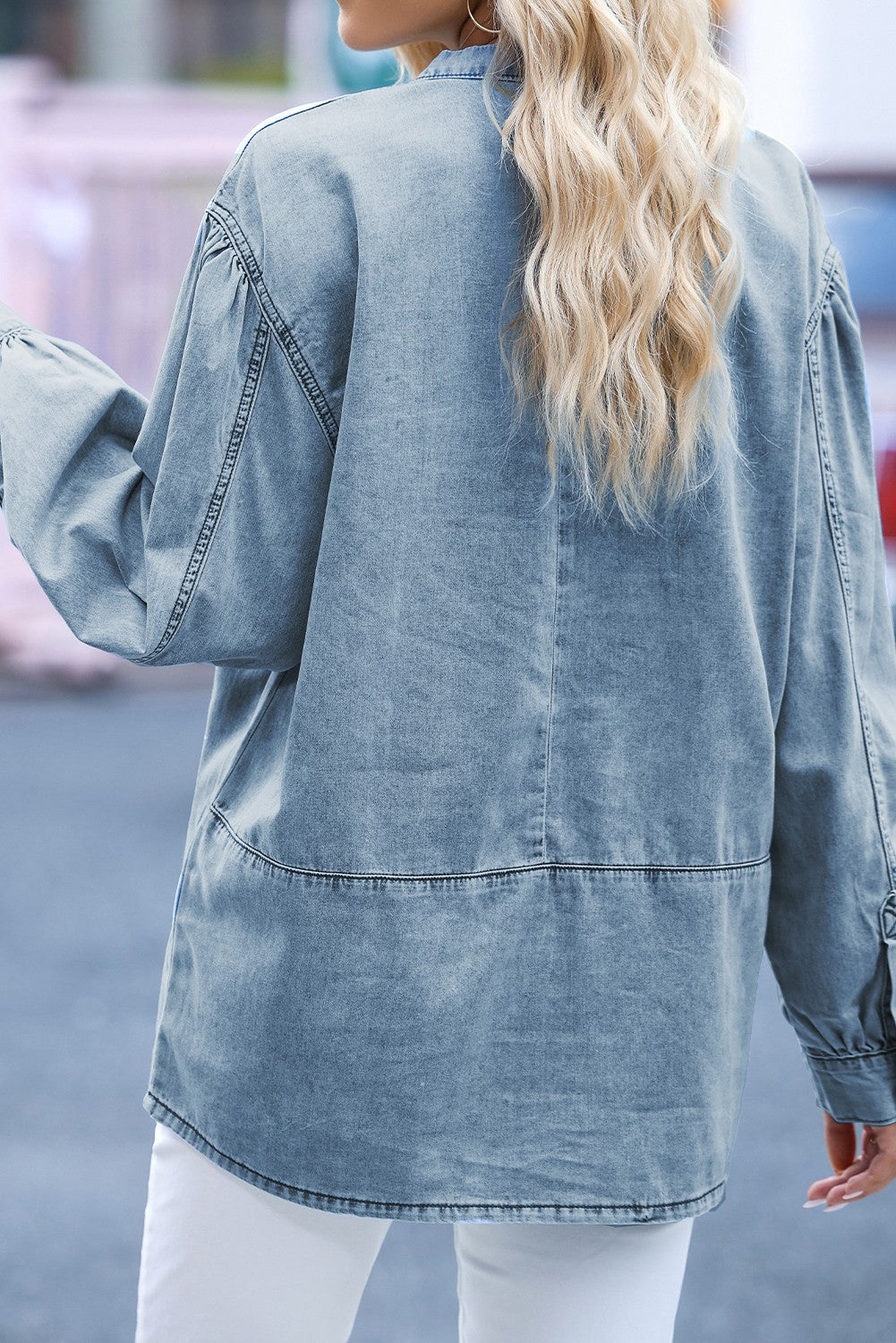 V-Neck Denim Top