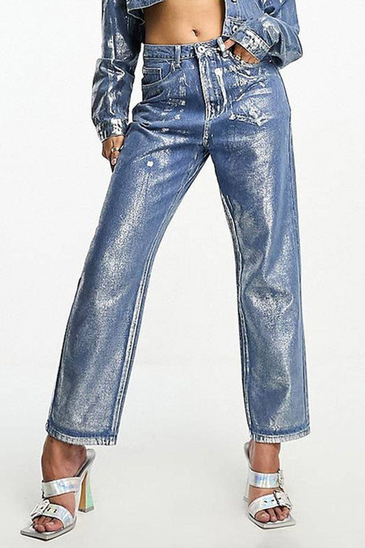 Metallic Denim Jean